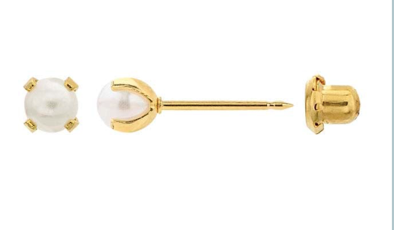 24K Gold Plated Pearl Prong (4mm)