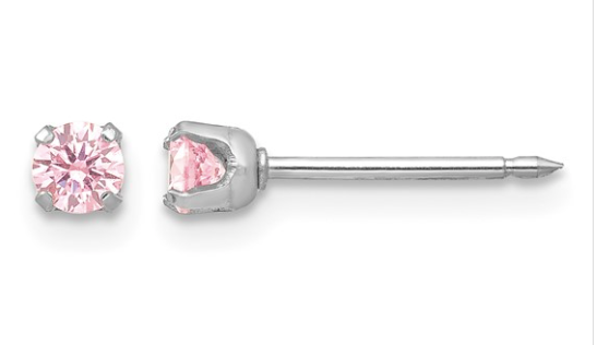 Titanium Pink Earrings (3mm)
