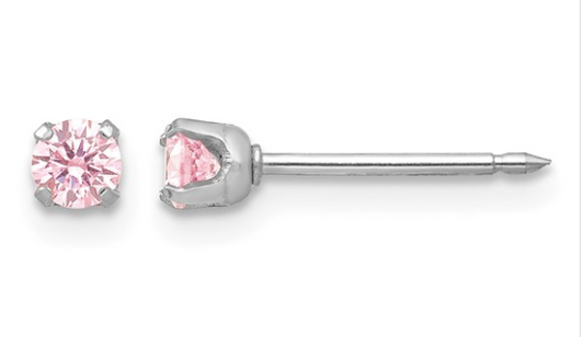 Titanium Pink Earrings (3mm)