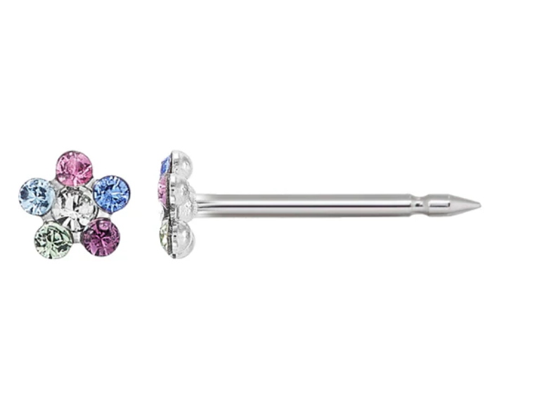 14K White Gold Mini Flower (3mm)