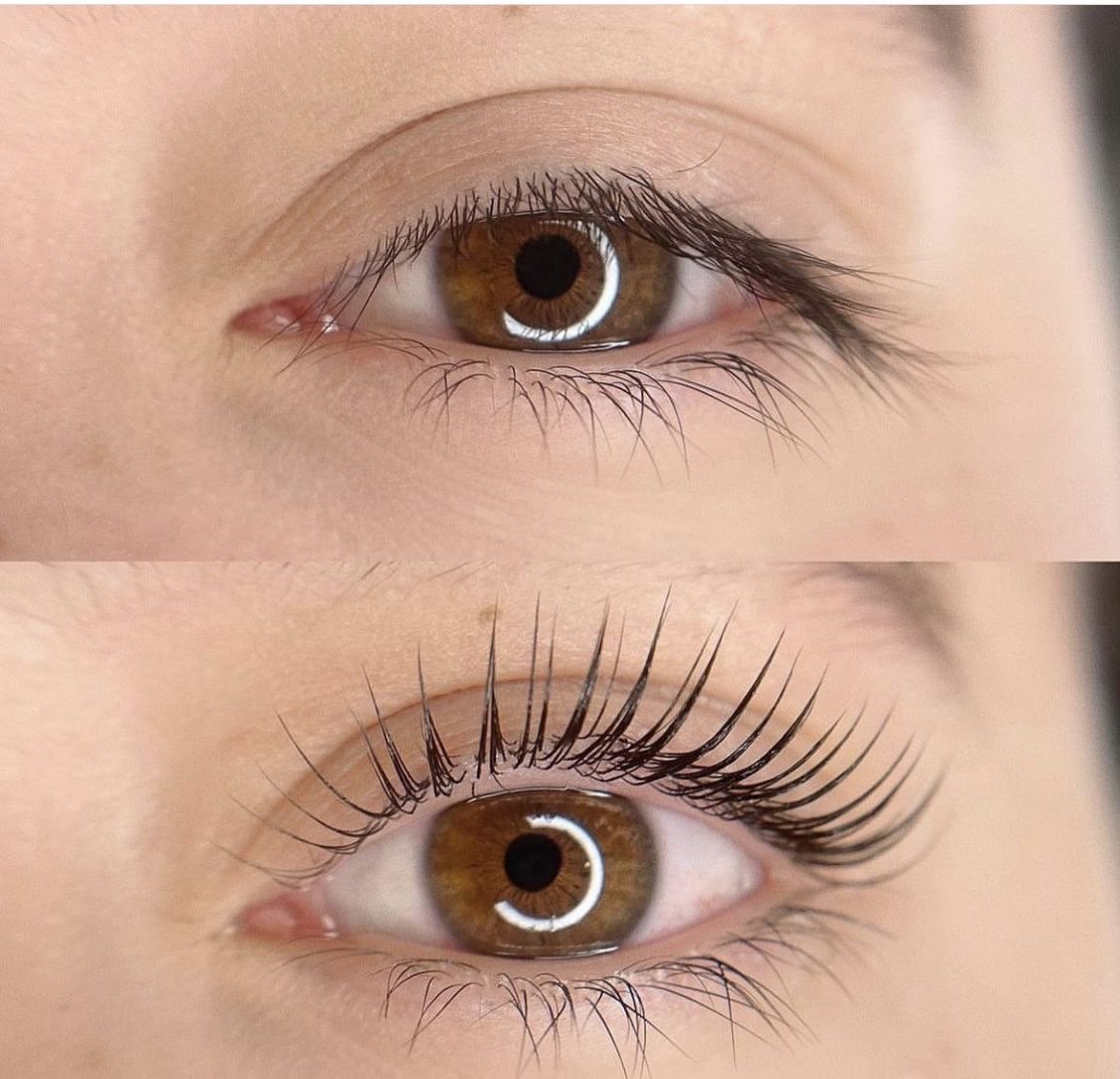 womans eyes with lash lift